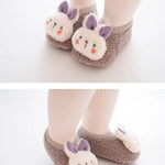 KaninSockor™ – Mjuka Vintertofflor för Barn med Halkskydd