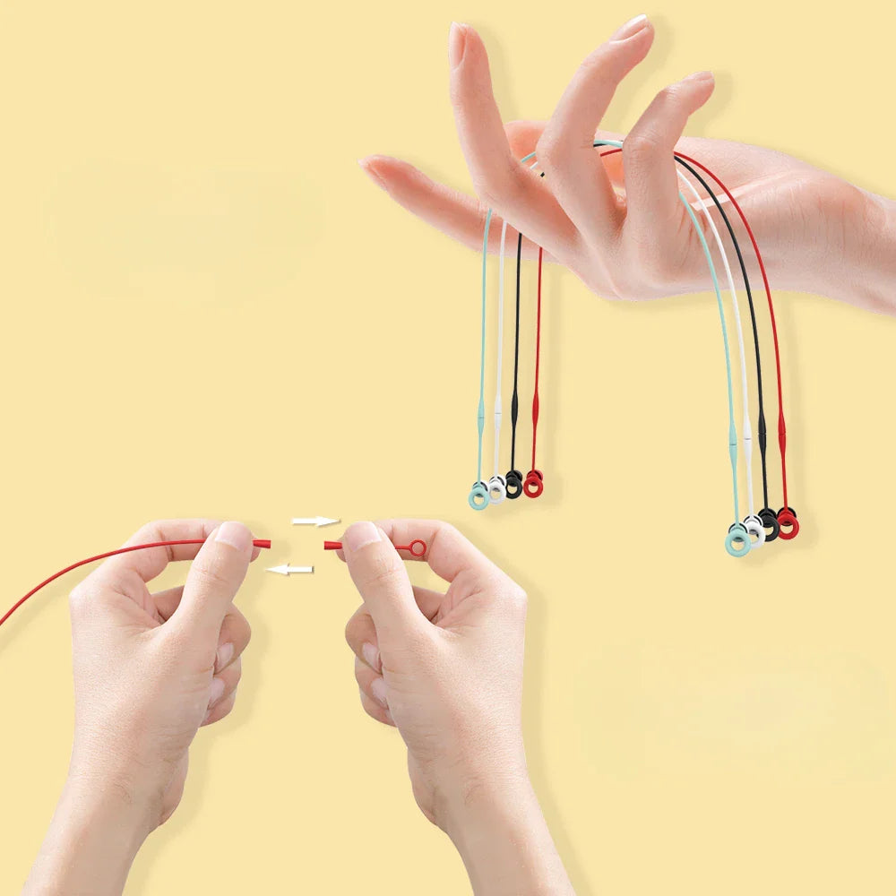 Silikon snöre för öronproppar – magnetisk hållare, antiglid