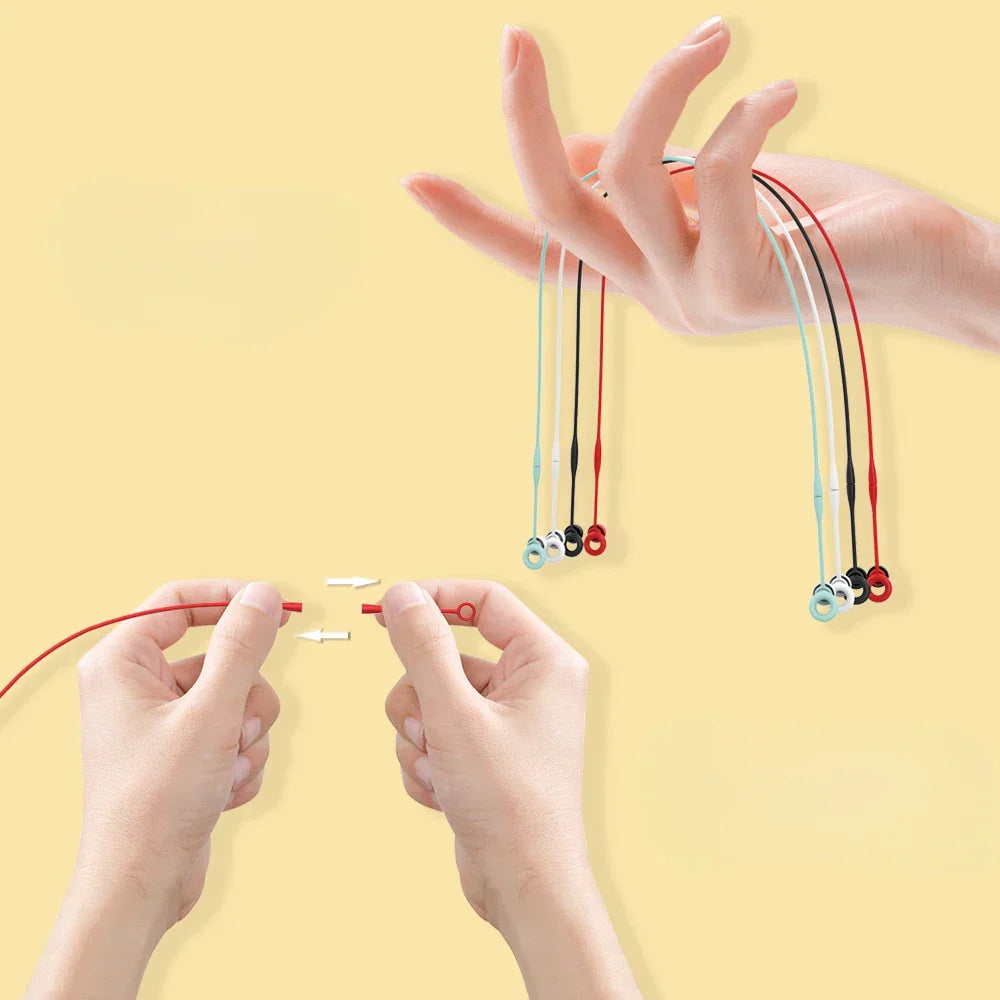 Silikon snöre för öronproppar – magnetisk hållare, antiglid