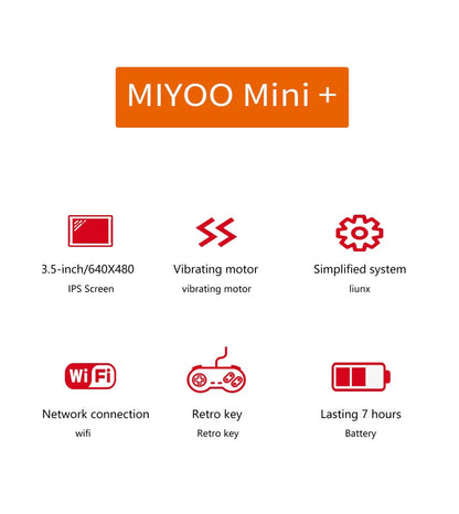 RetroPlay Mini+ – retro spelkonsol för barn & vuxna (3,5” IPS skärm)