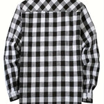 Rutig herrskjorta – långärmad borstad flanellskjorta