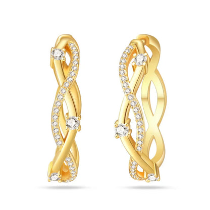 Eleganta örhängen – hoops med stjärnor, månar & pärlor