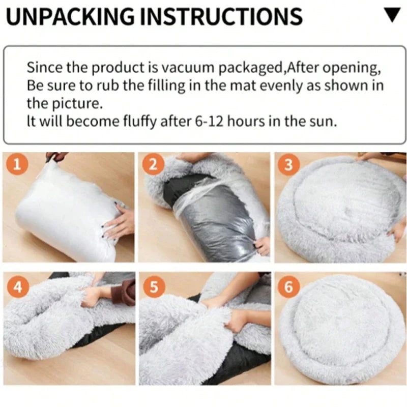 Hund-/kattbädd i plysch – mjuk soffa & matta för husdjur