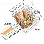 Hopfällbart grillgaller – korg med handtag för fisk, grönsaker & räkor