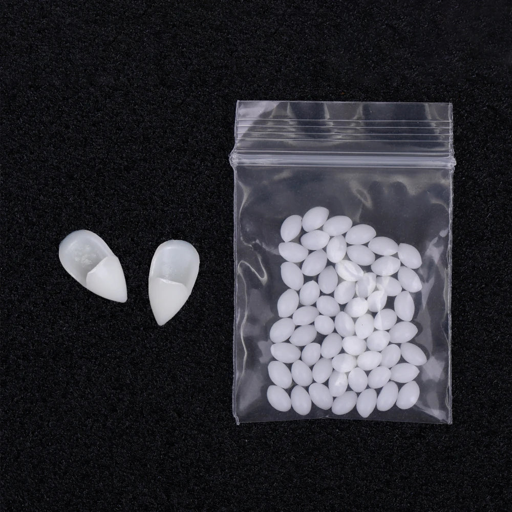 Vampyrtänder halloween – löständer med lim för cosplay & fest