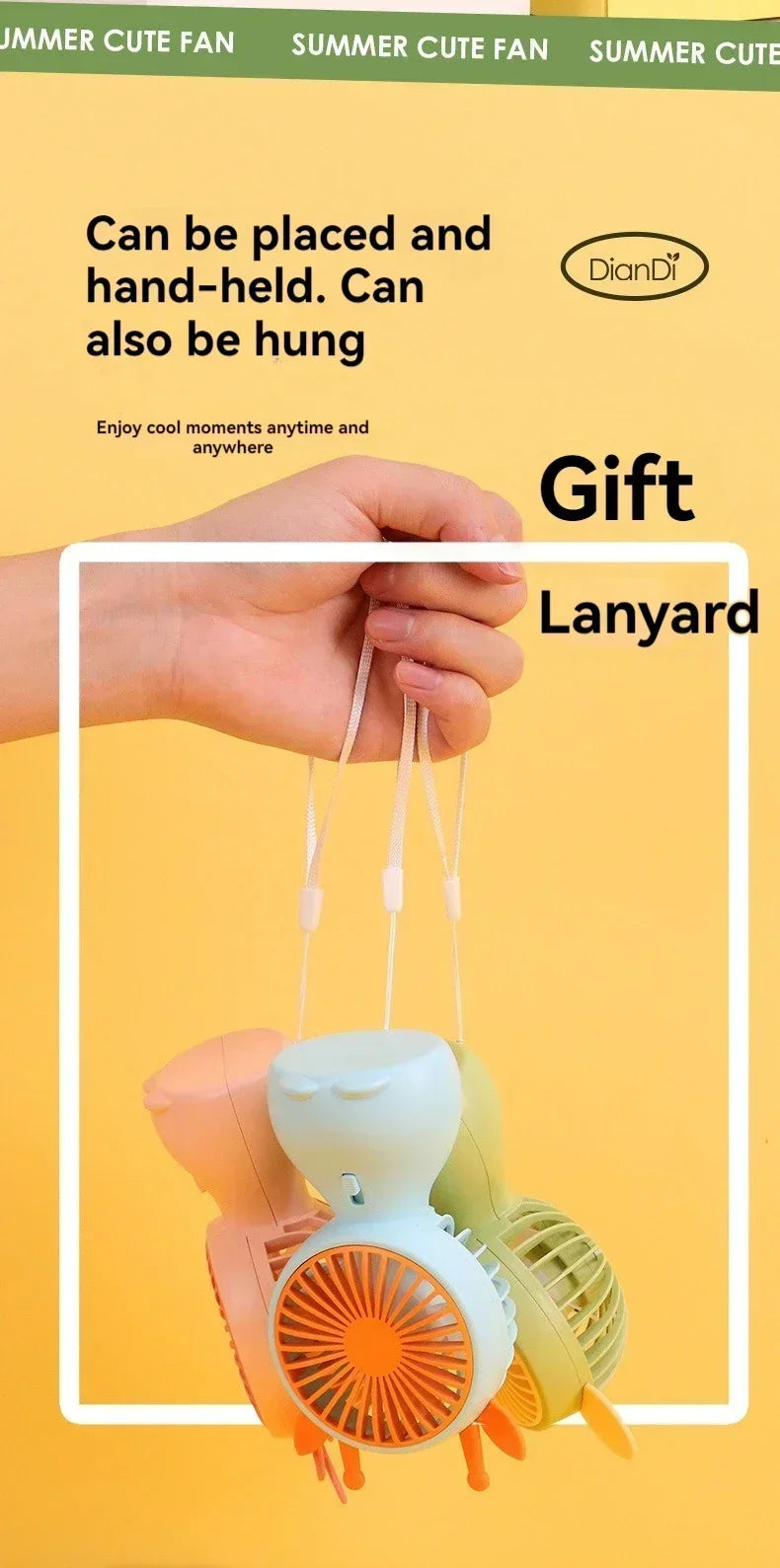 Mini USB-Fläkt med Lampa – Portabel & Laddningsbar