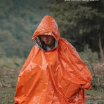 Regnponcho nödfall – vattentät engångsregnjacka för camping & överlevnad