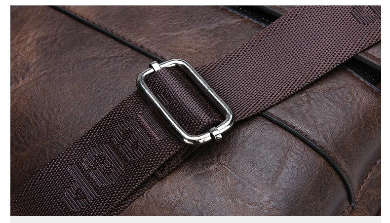 Herrportfölj i läder – business handväska för laptop & dokument