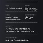 3-i-1 Trådlös Laddstation – Magsafe-Laddare för iPhone, Android, Apple Watch & AirPods