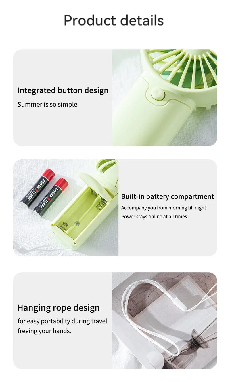 MiniFläkt™ – Liten Portabel USB-fläkt med Ljus