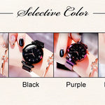 Klocka Stina (stjärnhimmel-design med magnetiskt spänne och meshband)