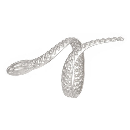 Smyckeset Selma (ormring & cuff-armband i silverfärg – punkstil)