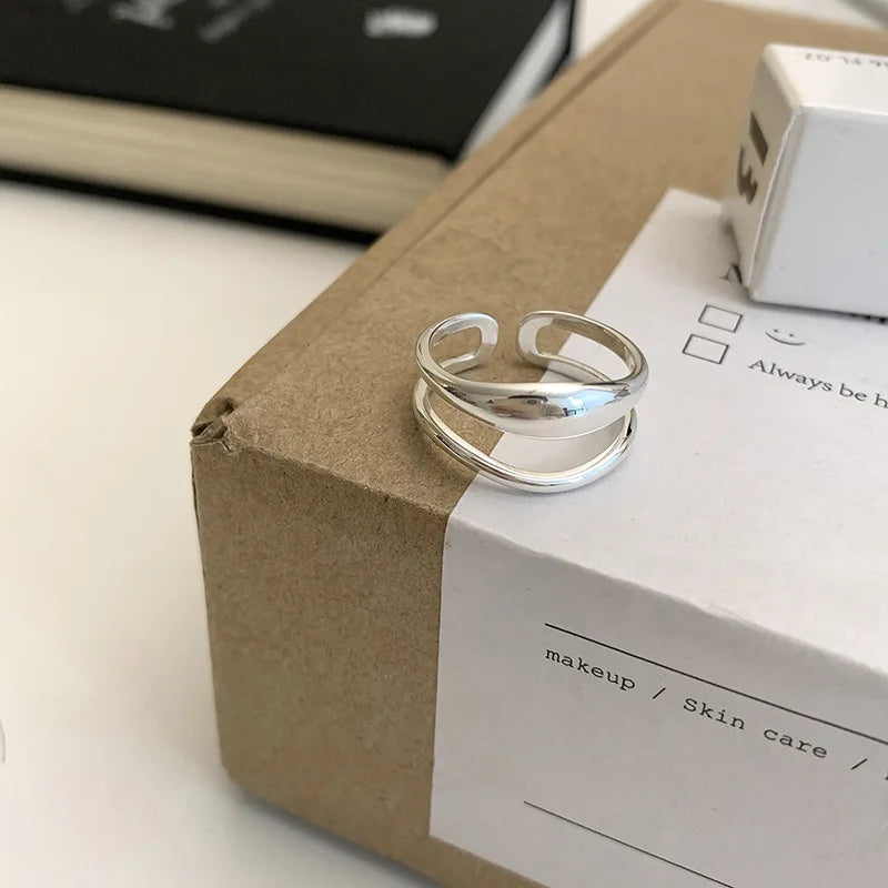 Ring Sanna (handgjord ring med oregelbundna vattendroppar & korsdesign)