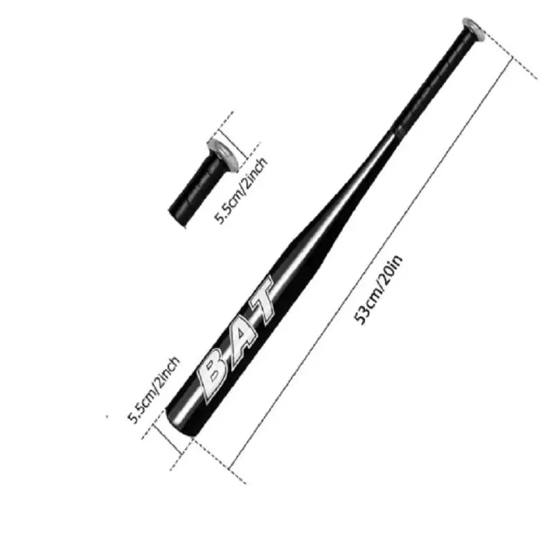 Basebollträ aluminium – självförsvar & sport, 20 tum + handskar