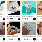 Droppformad ring med sten – 1–4 ct