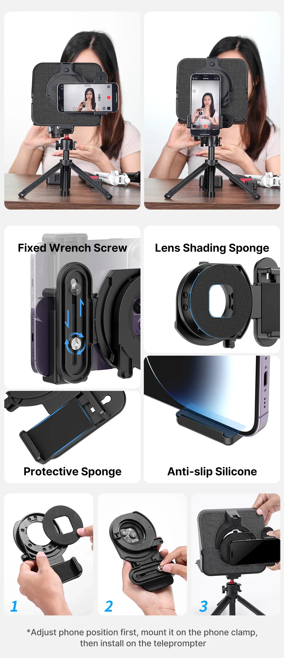 Universal Teleprompter för Kamera & Mobil - Bra när man skapar videos