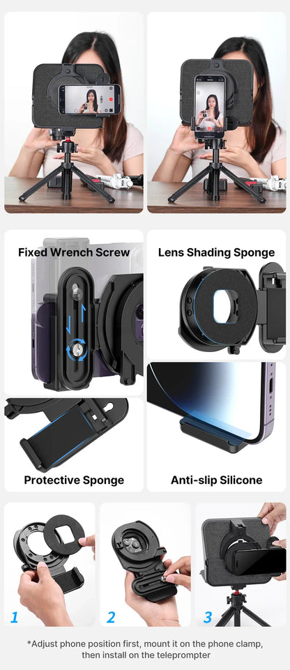 Universal Teleprompter för Kamera & Mobil - Bra när man skapar videos