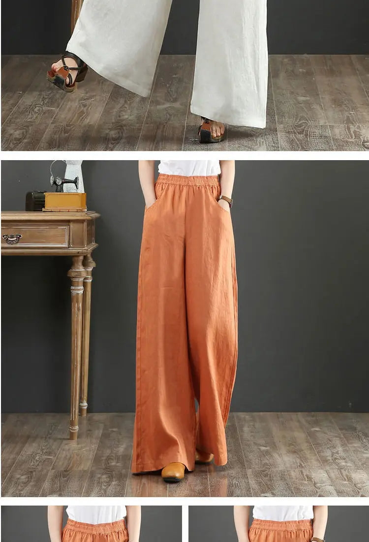 Vida linnebyxor för kvinnor