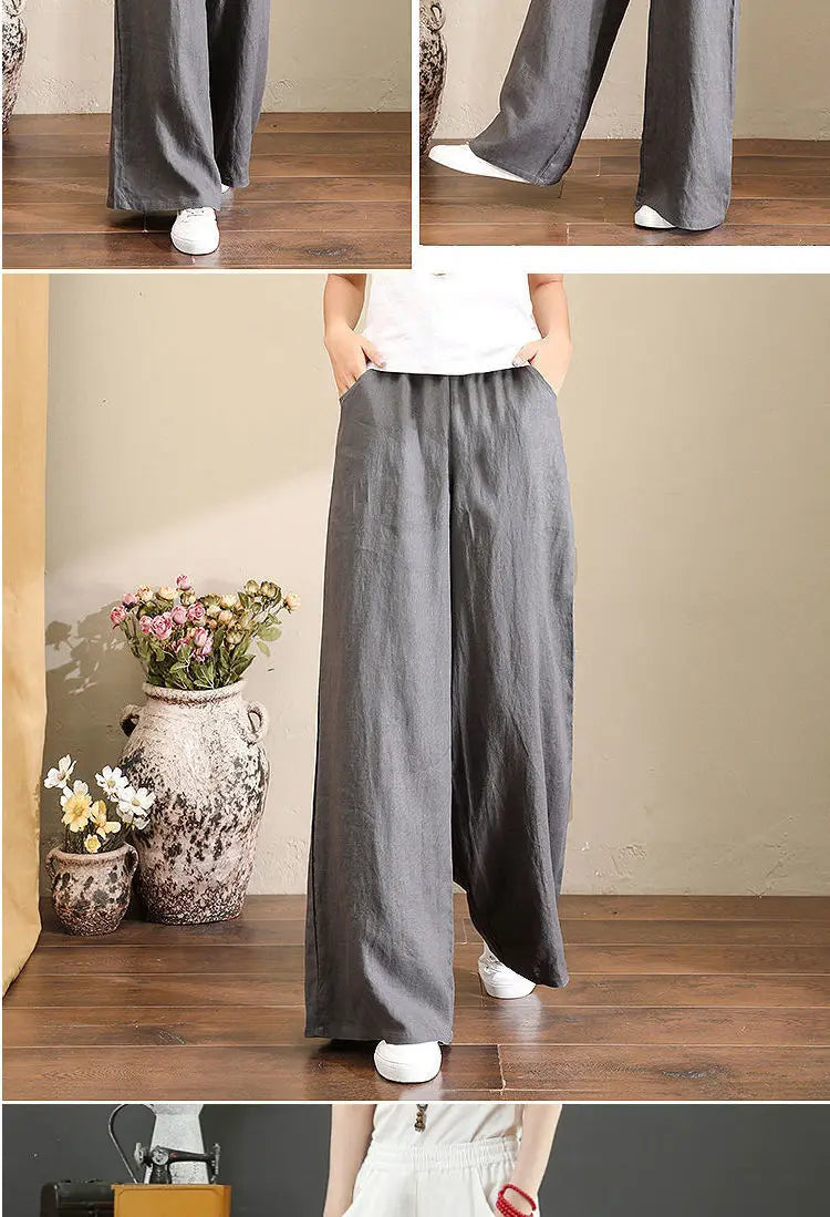 Vida linnebyxor för kvinnor