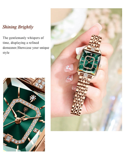 Klocka Karolina (damklocka i stål med kalender & vattenskydd)