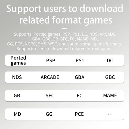 RetroSpel 34XX – bärbar spelkonsol 3,4” IPS med WiFi & Bluetooth
