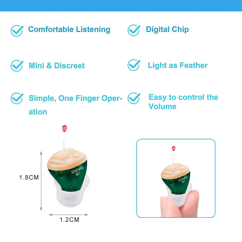 Minikuulokoje – säädettävä äänenvahvistin sisäkorvaan
