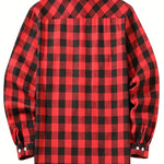 Rutig herrskjorta – långärmad borstad flanellskjorta