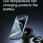 3-i-1 Trådlös Laddstation – Magsafe-Laddare för iPhone, Android, Apple Watch & AirPods