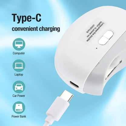 Elektrisk nagelklippare med ljus – automatisk nageltrimmer