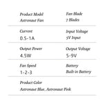 Astronaut USB-tuuletin – Tehokas ja hiljainen minituuletin