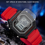 LED sportklocka herr – rektangulär digital display