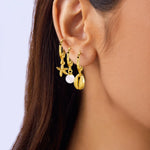 Örhängen Elin (3-pack med snäcka, sjöstjärna & pärlor – boho strandstil)