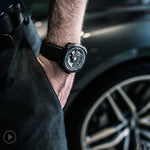 Schweizisk Automatisk Herrklocka 47mm Vattentät Skelettdesign NFC