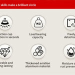 Badrumshylla med sugpropp – aluminium utan borrning