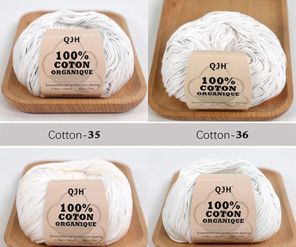 Bomullsgarn 100% – 6-pack mjukt garn för virkning & stickning