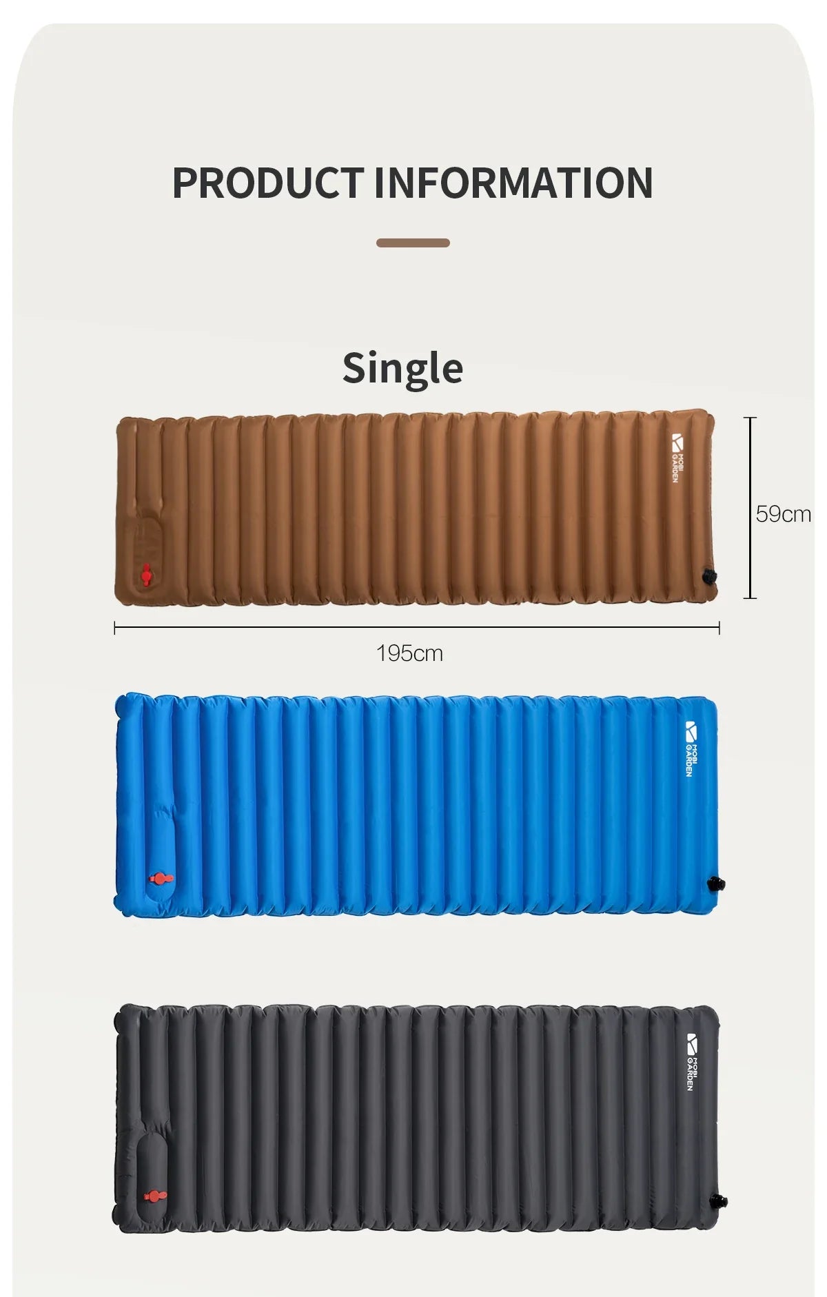 Retkeilyilmapatja 9 cm pumpulla