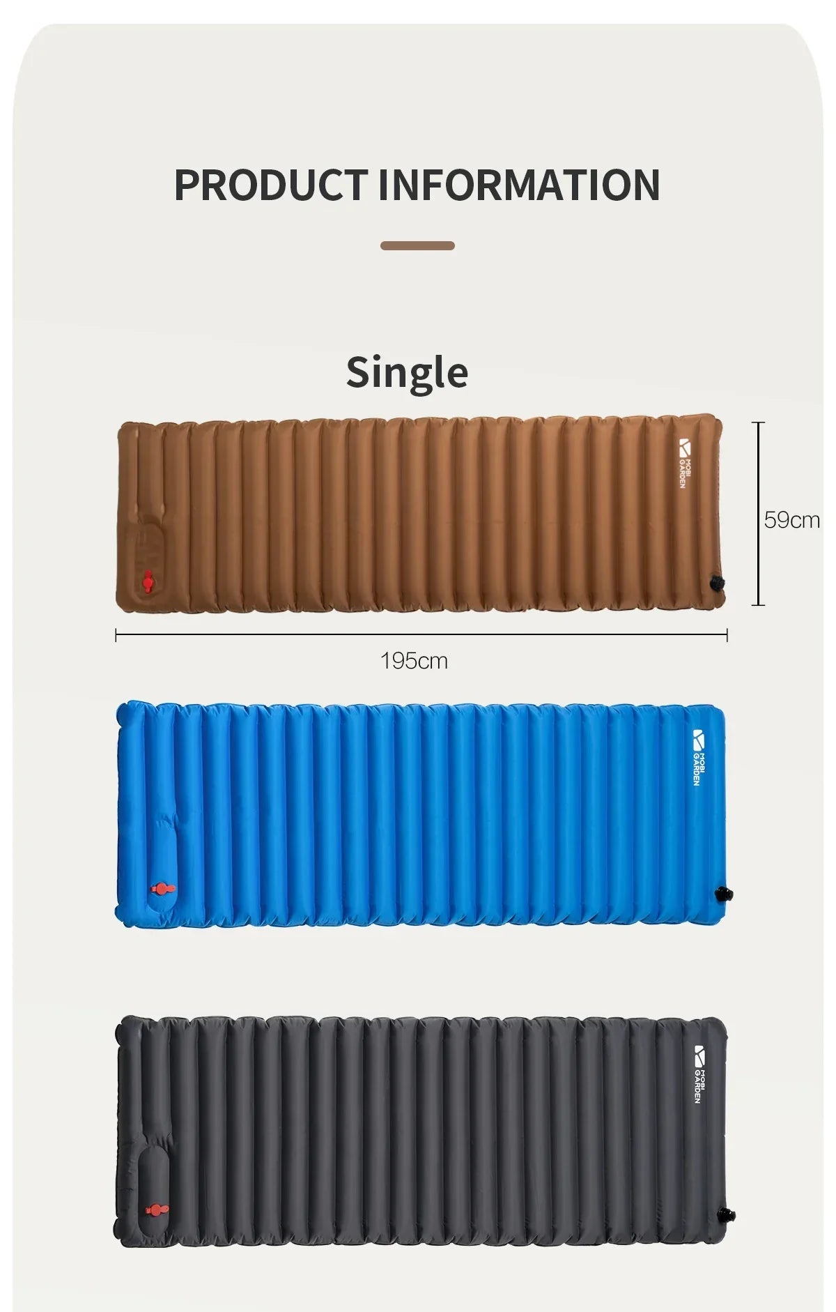 Campingluftmadrass 9cm med Pump