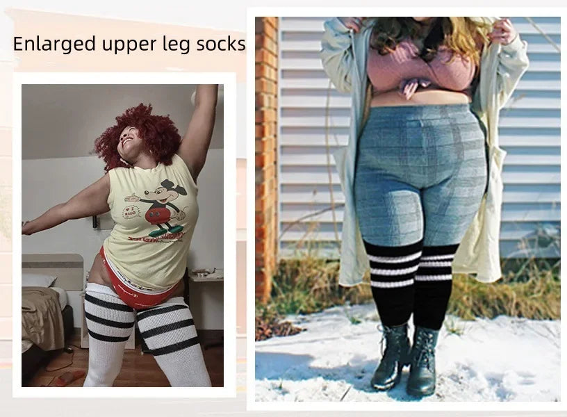 Långa Mjukstrumpor i Plus Size för Träning & Dans