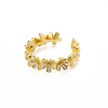 Tvistad ring dam – öppen ring i rostfritt stål med zirkon