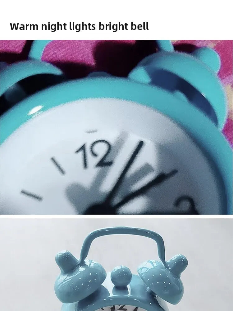 Mini väckarklocka i metall – bordsur & dekoration