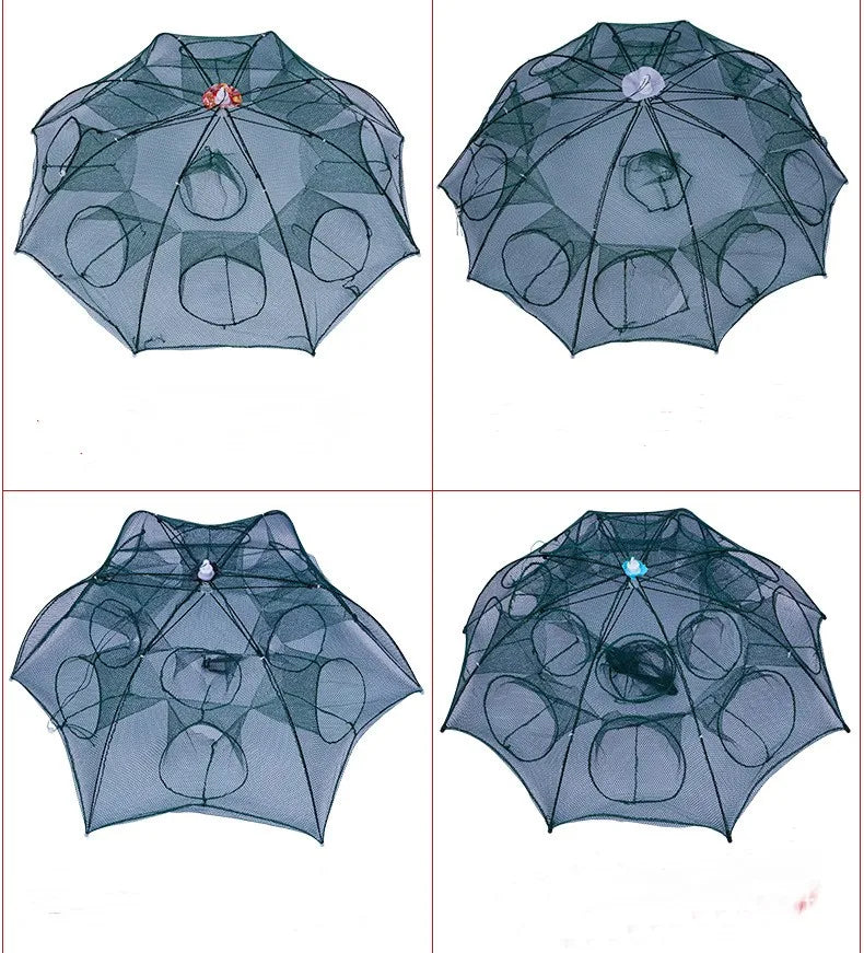 Fiskefälla – hopfällbart nät med 4–24 ingångar