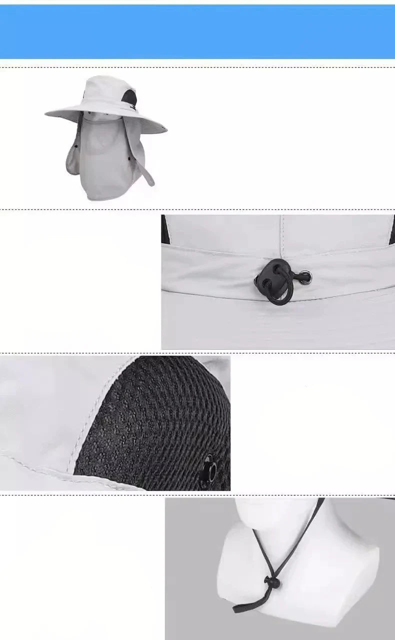 Hengittävästä kankaasta valmistettu aurinkohattu – kokoontaitettava ulkohattu vaellukseen ja kalastukseen