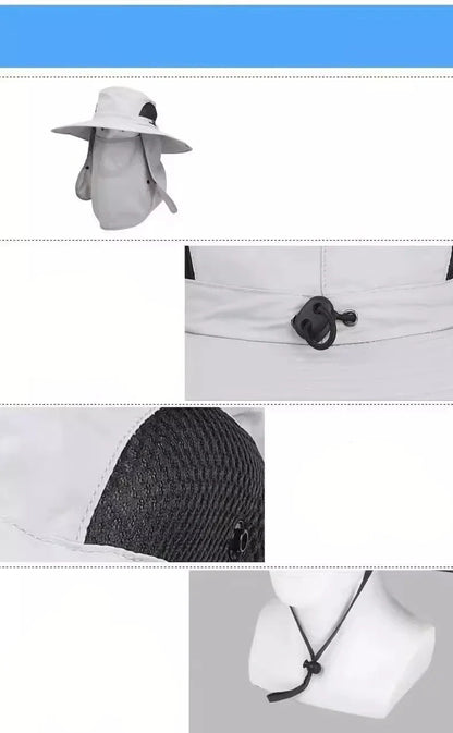 Solhatt med andningsbart tyg – hopfällbar friluftshatt för vandring & fiske