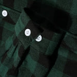 Rutig herrskjorta – långärmad borstad flanellskjorta