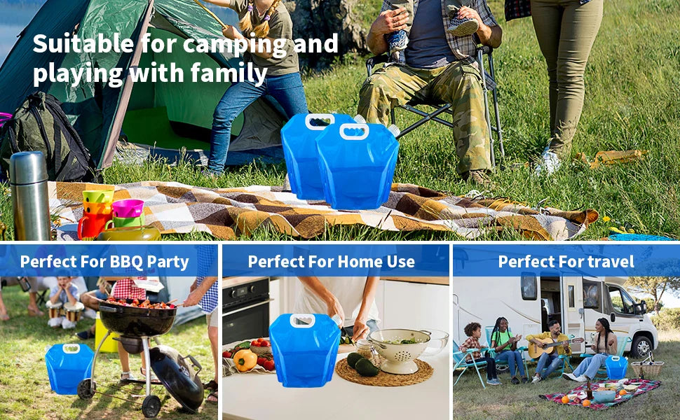 Hopfällbar vattenpåse – campingdunk för vattenförvaring 5–10 liter