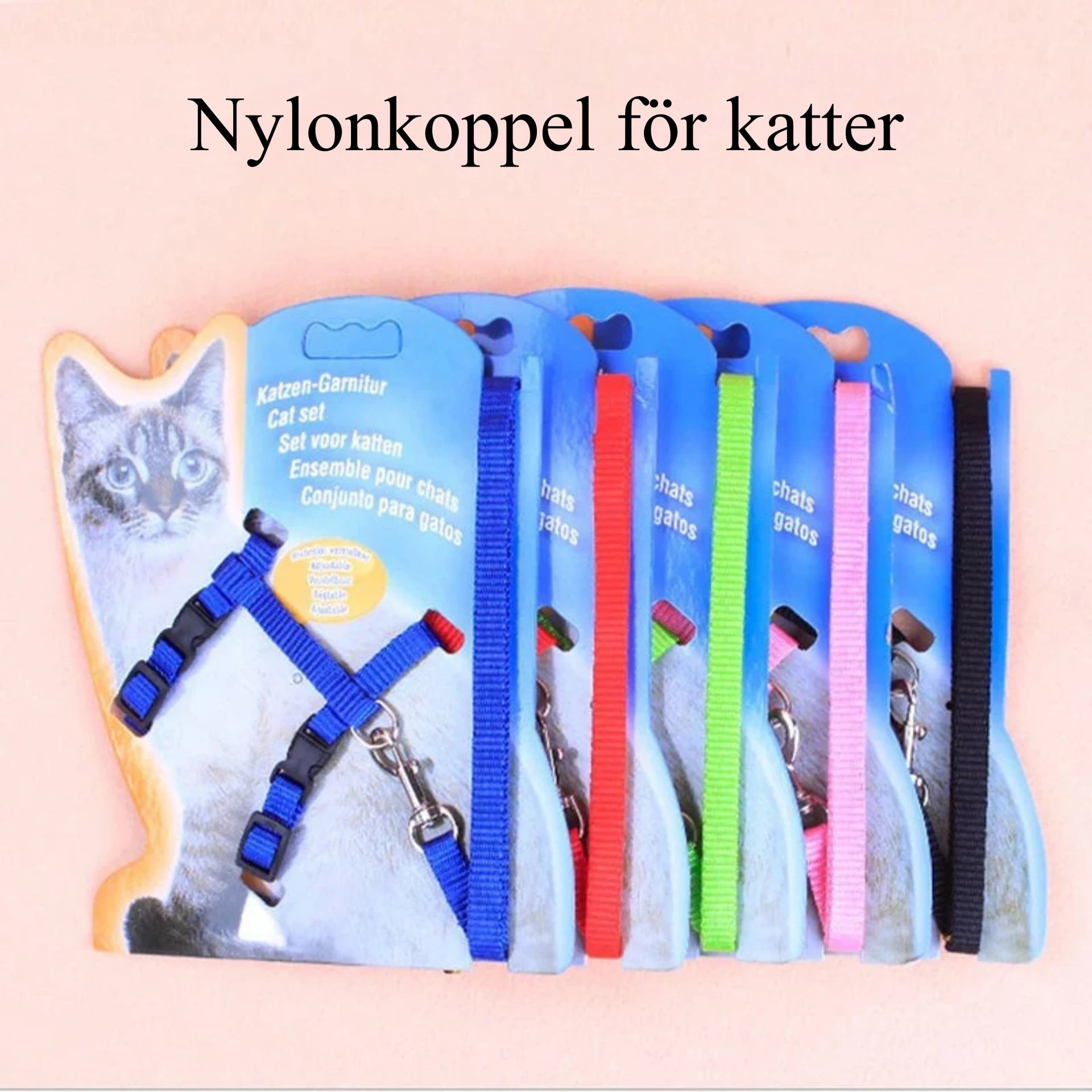 Kattsele med koppel – justerbar sele i nylon för katt & smådjur