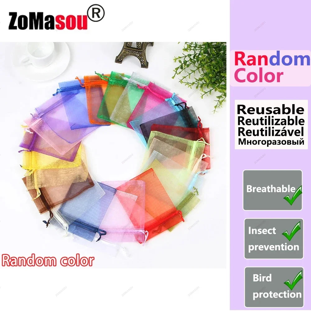 Skyddspåsar för frukt & bär – 10–200 st nätpåsar mot fåglar & insekter