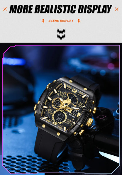 ChronoSquare – fyrkantig herrklocka med dual display