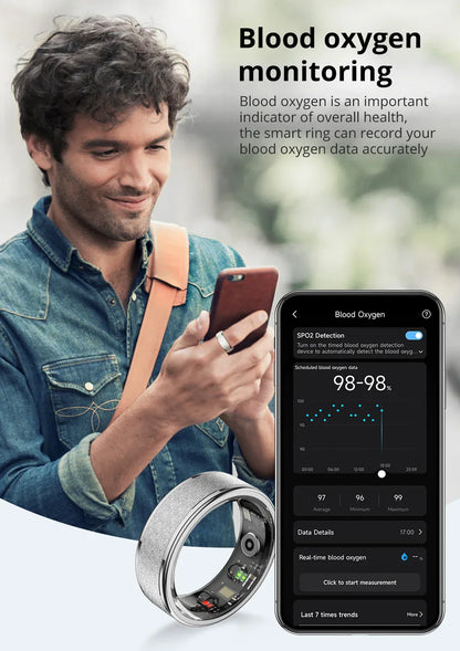 Smart ring – sömn & hälsomonitor med laddfodral