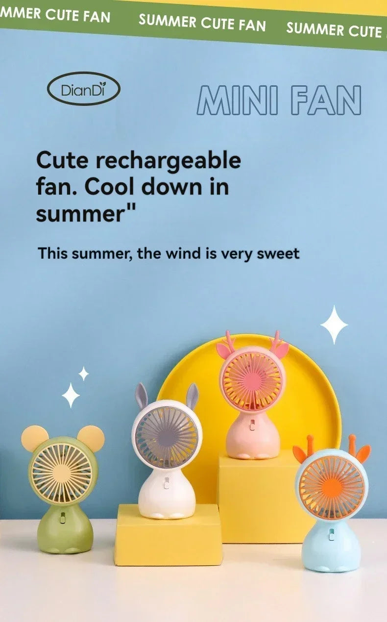 Mini USB-Fläkt med Lampa – Portabel & Laddningsbar